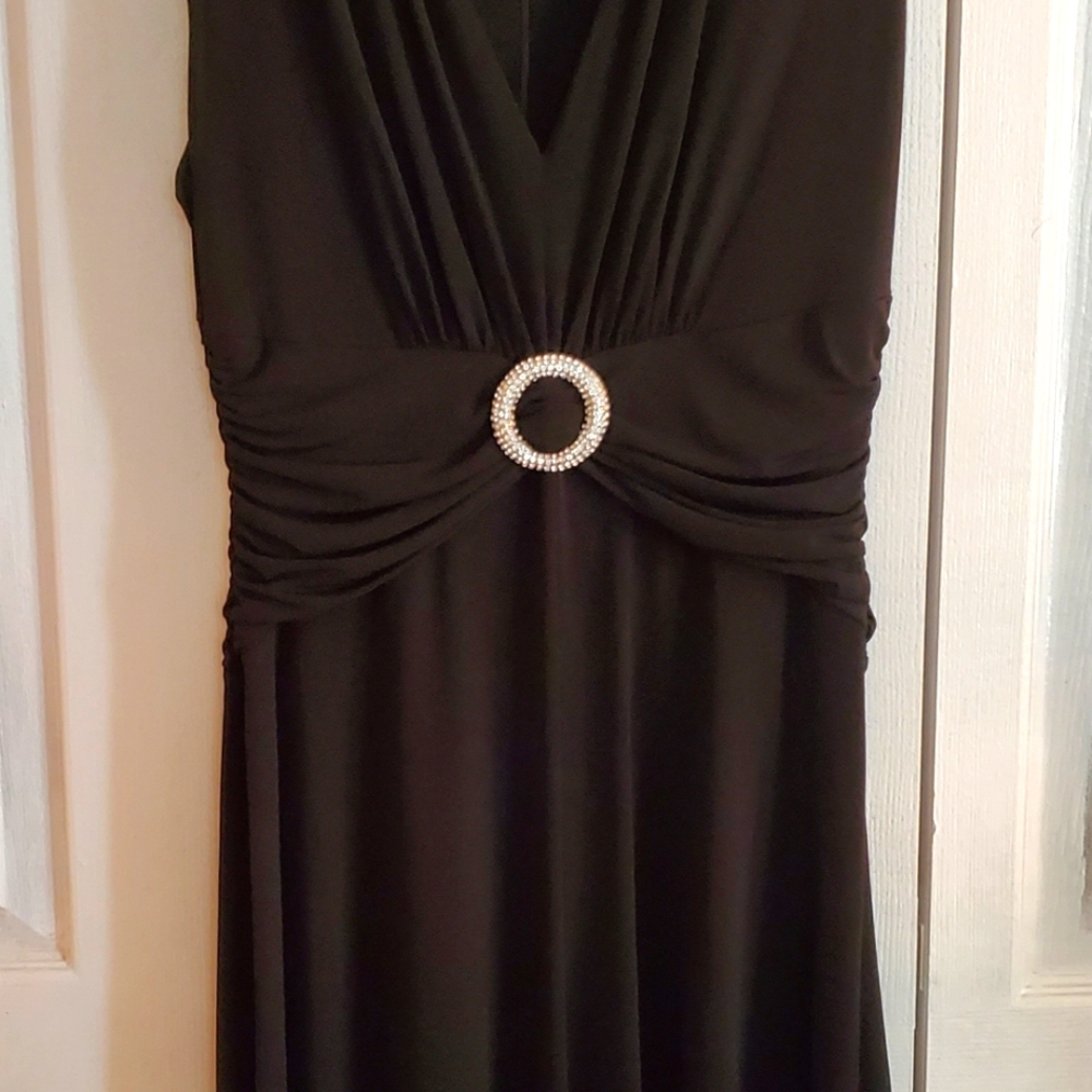 Metaphor Black Dressy Dress With Rhinestone Accent S 8